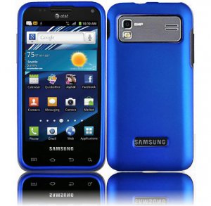 Hard Plastic Rubber Feel Case for Samsung Captivate Glide 4G (AT&T) - Blue