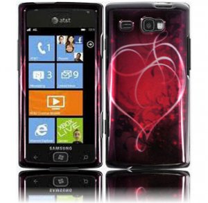 Hard Plastic Design Case for Samsung Focus Flash i677 (AT&T) - Red Heart