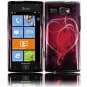 Hard Plastic Design Case for Samsung Focus Flash i677 (AT&T) - Red Heart