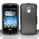 Hard Plastic Rubber Feel Design Case for LG Enlighten VS700/Optimus Slider LS700 - Carbon Fiber