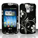 Hard Plastic Rubber Feel Design Case for LG Enlighten VS700/Optimus Slider LS700 - Midnight Garden