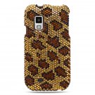 Hard Plastic Bling Rhinestone Design Case for Samsung Fascinate i500 - Golden Leopard