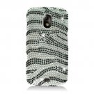 Hard Plastic Bling Rhinestone Design Case for Samsung Galaxy Nexus (Verizon/Sprint) - Silver Zebra