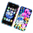 Hard Plastic Glossy Design Cover Case for Apple iPhone 4/4S - Colorful Blossom