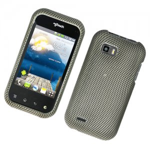 Hard Plastic Rubber Feel Design Case for LG myTouch Q C800/Maxx Q - Carbon Fiber