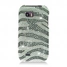 Hard Plastic Bling Rhinestone Design Case for LG myTouch Q C800/Maxx Q - Silver and Black Zebra