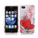 Hard Plastic Design Case for Apple iPhone 4/4S - Two Hearts