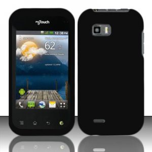 Hard Plastic Rubber Feel Case for LG myTouch Q C800/Maxx Q - Black