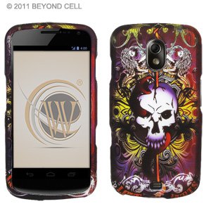 Hard Plastic Rubberized Design Case for Samsung Galaxy Nexus CDMA (Verizon/Sprint) - Skull & Lion