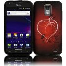 Hard Plastic Rubber Feel Design Case for Samsung Galaxy S II Skyrocket i727 - Red Heart