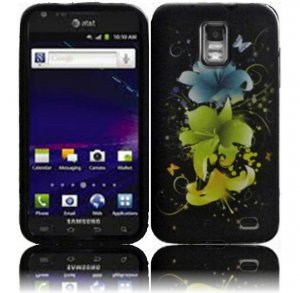 Hard Plastic Rubber Feel Design Case for Samsung Galaxy S II Skyrocket i727 - Magical Flowers