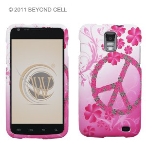 Hard Plastic Rubber Feel Design Case for Samsung Galaxy S II Skyrocket i727 - Love Peace Sign