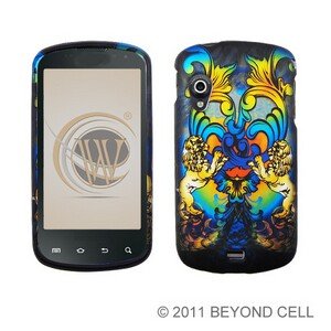Hard Plastic Rubber Feel Design Case for Samsung Stratosphere i405 - Rainbow Lion Sculpture