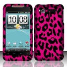 Hard Plastic Rubber Feel Design Case for HTC Merge 6325 - Hot Pink Leopard