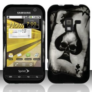 Hard Plastic Rubber Feel Design Case for Samsung Conquer 4G D600 - Ace of Spade Skull