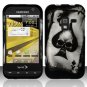 Hard Plastic Rubber Feel Design Case for Samsung Conquer 4G D600 - Ace of Spade Skull