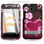 Hard Plastic Rubber Feel Design Case for HTC Thunderbolt 4G (Verizon) - Lovely Heart