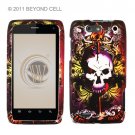 Hard Plastic Rubber Feel Design Case for Motorola Droid 4 XT894 (Verizon) - Skull and Lion