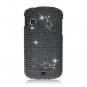 Hard Plastic Bling Rhinestone Design Case for Samsung Stratosphere i405 - Black