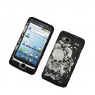 Hard Plastic Rubber Feel Design Case for HTC G2 - Black Skull and Angels
