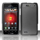 Hard Plastic Rubber Feel Design Case for Motorola Droid 4 XT894 (Verizon) - Carbon Fiber