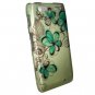 Hard Plastic Rubber Feel Design Case for Motorola Droid RAZR Maxx XT916 - Azure Flowers