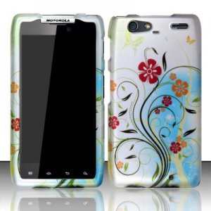Hard Plastic Rubber Feel Design Case for Motorola Droid RAZR Maxx XT916 - Flowery Design