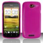 Soft TPU Gel Skin Cover Case for HTC One S/Ville (T-Mobile) - Hot Pink