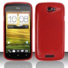 Soft TPU Gel Skin Cover Case for HTC One S/Ville (T-Mobile) - Red