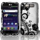 Hard Plastic Rubberized Design Case for LG Connect 4G (MetroPCS)/Viper 4G (Sprint) - Black Vines
