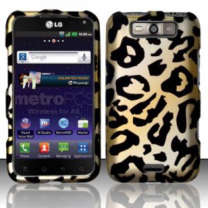 Hard Plastic Rubberized Design Case for LG Connect 4G (MetroPCS)/Viper 4G (Sprint) - Golden Cheetah