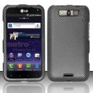 Hard Plastic Rubberized Design Case for LG Connect 4G (MetroPCS)/Viper 4G (Sprint) - Carbon Fiber