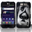 Hard Plastic Rubberized Design Case for LG Connect 4G (MetroPCS)/Viper 4G (Sprint) - Spade Skull