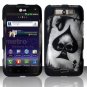Hard Plastic Rubberized Design Case for LG Connect 4G (MetroPCS)/Viper 4G (Sprint) - Spade Skull