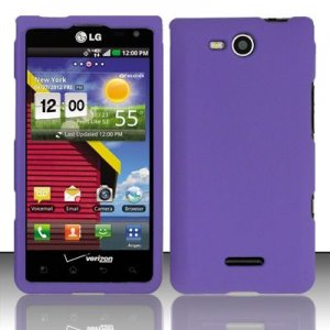Hard Plastic 2-Piece Snap On Rubberized Case for LG Lucid 4G VS840 - Purple