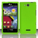 Hard Plastic 2-Piece Snap On Rubberized Case for LG Lucid 4G VS840 - Neon Green