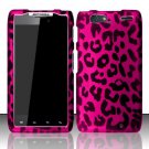 Hard Plastic Rubber Feel Design Case for Motorola Droid RAZR Maxx XT913/XT916 - Hot Pink Leopard