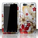 Hard Plastic Rubber Feel Design Case for Motorola Droid RAZR Maxx XT913/XT916 - Red and Gold Flowers