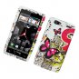 Hard Plastic Rubber Feel Design Case for Motorola Droid RAZR Maxx XT913/XT916 - Dual Pink Butterfly