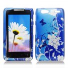 Hard Plastic Design Case for Motorola Droid RAZR Maxx XT913/XT916 - Blue Flowers and Butterfly