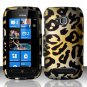 Hard Plastic 2 Piece Snap On Rubberized Case for Nokia Lumia 710 - Golden Cheetah