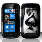 Hard Plastic 2 Piece Snap On Rubberized Case for Nokia Lumia 710 - Ace of Spade Skull