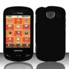 Hard Plastic 2 Piece Snap On Rubberized Case for Samsung Brightside U380 - Black