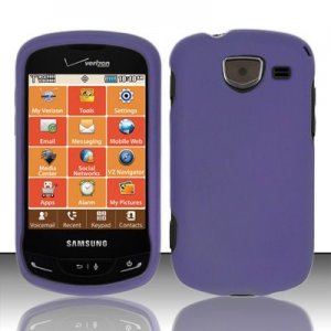 Hard Plastic 2 Piece Snap On Rubberized Case for Samsung Brightside U380 - Purple