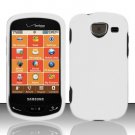 Hard Plastic 2 Piece Snap On Rubberized Case for Samsung Brightside U380 - White