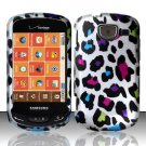 Hard Plastic Snap On Rubberized Design Case for Samsung Brightside U380 - Rainbow Leopard