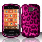 Hard Plastic Snap On Rubberized Design Case for Samsung Brightside U380 - Hot Pink Leopard