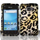 Hard Plastic Snap On Rubberized Design Case for Samsung Rugby Smart i847 - Golden Cheetah