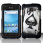 Hard Plastic Snap On Rubberized Design Case for Samsung Rugby Smart i847 - Ace of Spade Skull