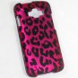 Hard Plastic Snap On Rubberized Design Case for Samsung Rugby Smart i847 - Hot Pink Leopard